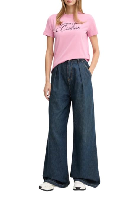 T-shirt regular con logo e cristalli VERSACE JEANS COUTURE | T-shirt | 79HAHT05 CJ03T459